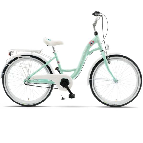 dječji bicikl kands olivia 24”, aluminij, 130 165 cm, 3 brzina, zelena