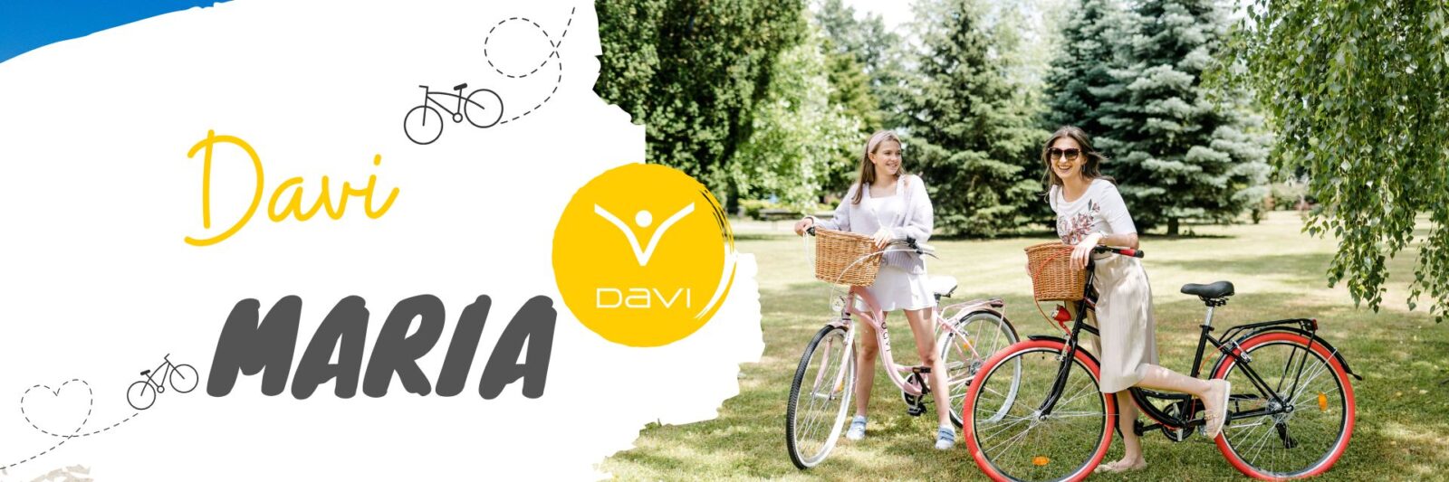 Djevojke na biciklima u slikovitom parku