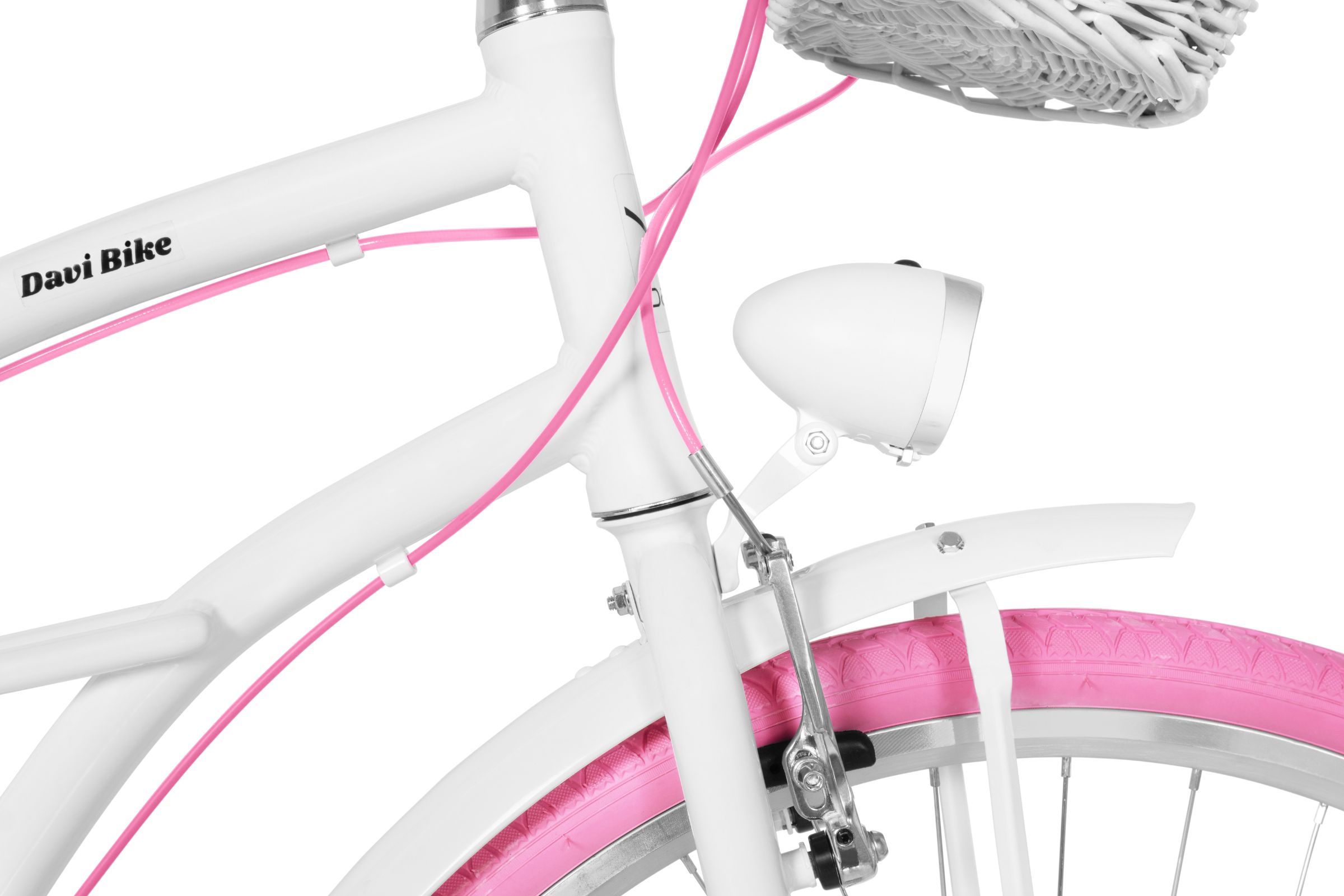 Ženski bicikl Davi Bianca Cruiser Aluminij, 28", 160-185 cm, 7 brzina, Bijelo/Ružičasto - Slika 7