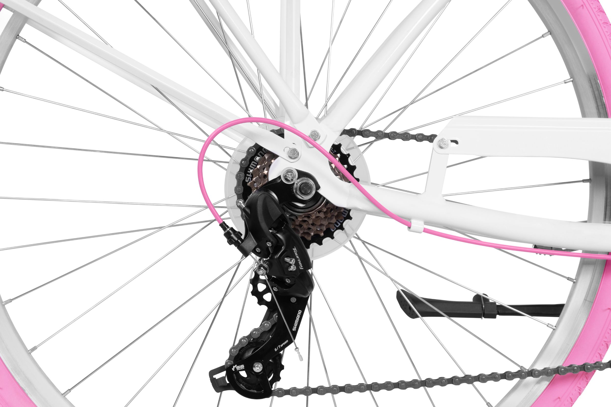 Ženski bicikl Davi Bianca Cruiser Aluminij, 28", 160-185 cm, 7 brzina, Bijelo/Ružičasto - Slika 4
