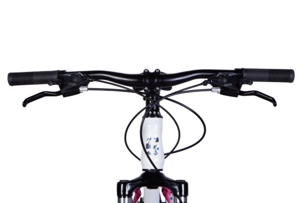 Ručka bicikla s kočnicama i žicama, prednji pogled.
