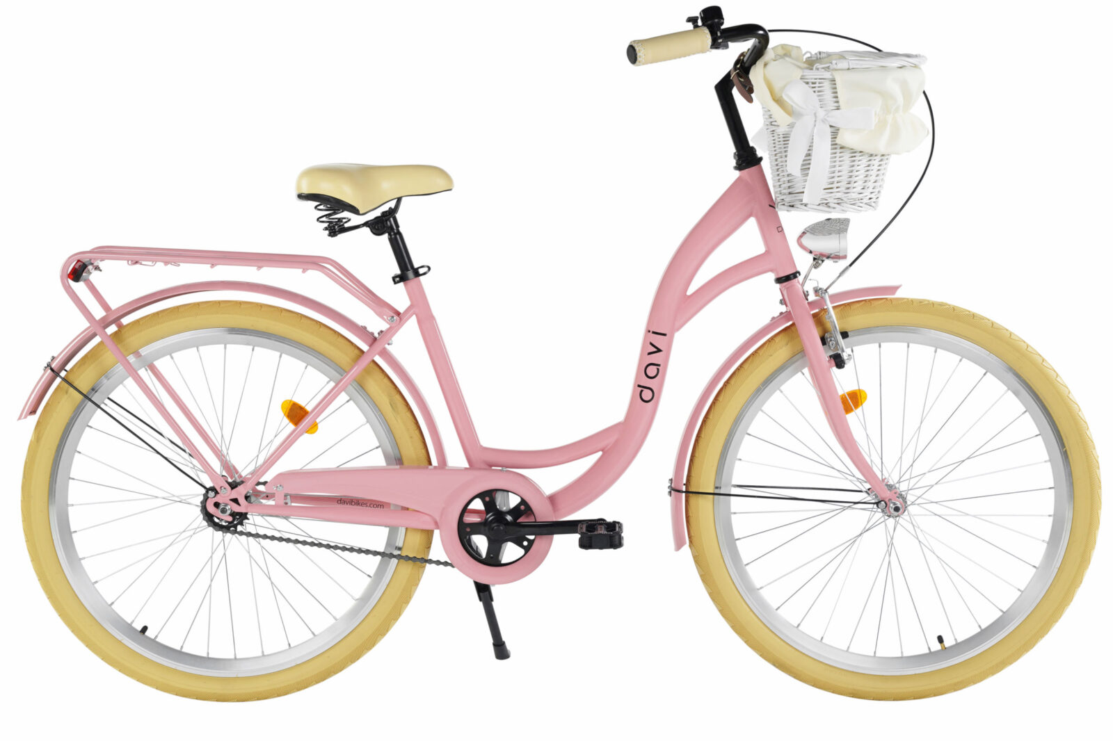 Ženski bicikl Davi Lila 26", 155-180 cm, 1 brzina, Ružičasta/Kremasto