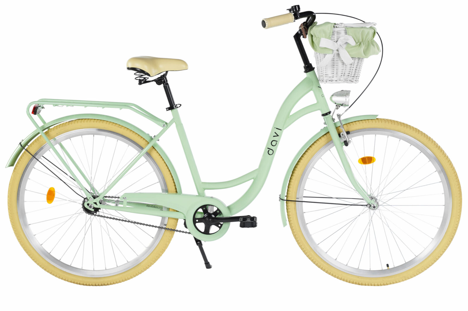 Ženski bicikl Davi Lila 28", 160-185 cm, 1 brzina, Zelena/Kremasto