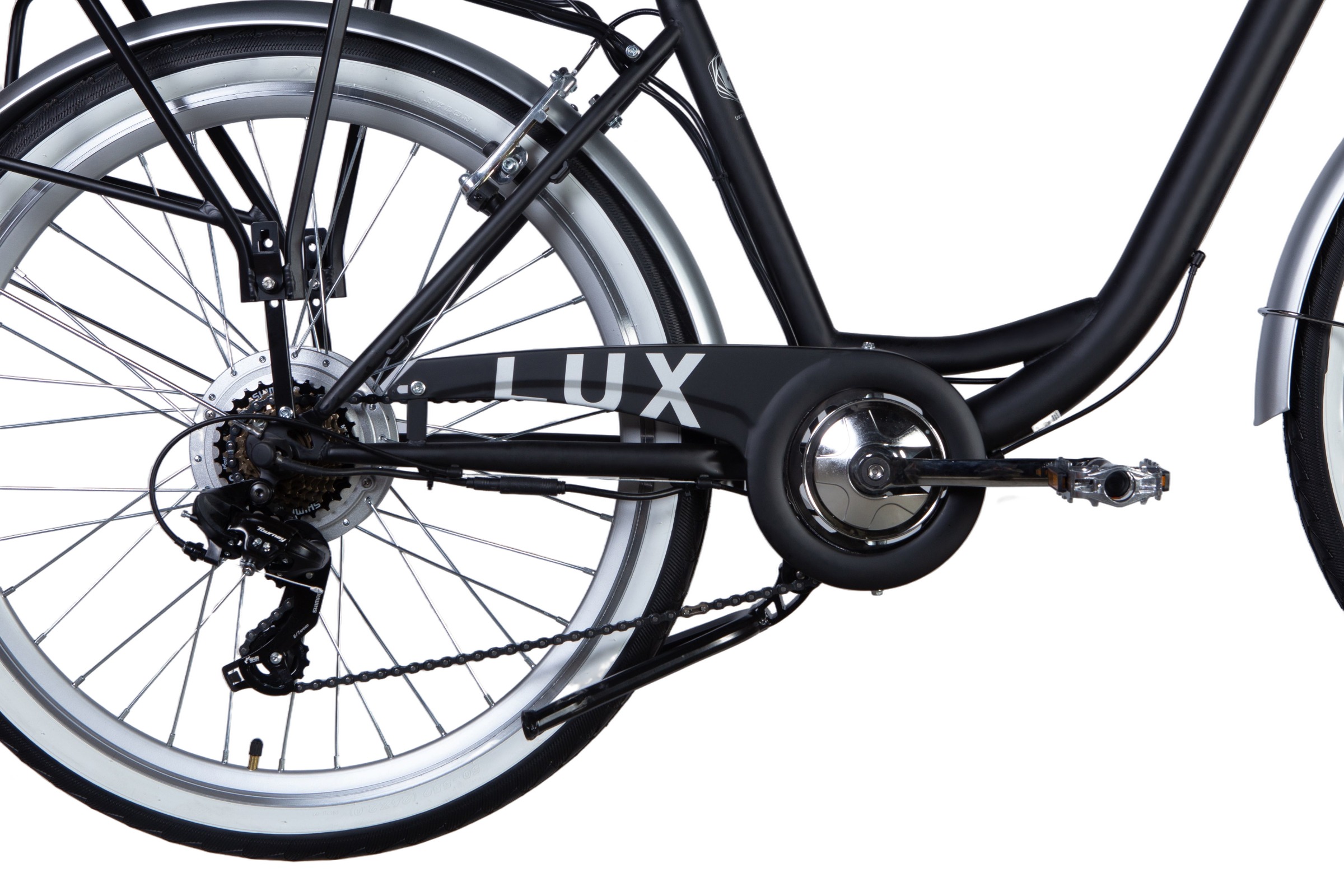 Električni bicikl E-Lux 26", 155-170cm, 7 brzina, 50 km, Crno - Slika 7