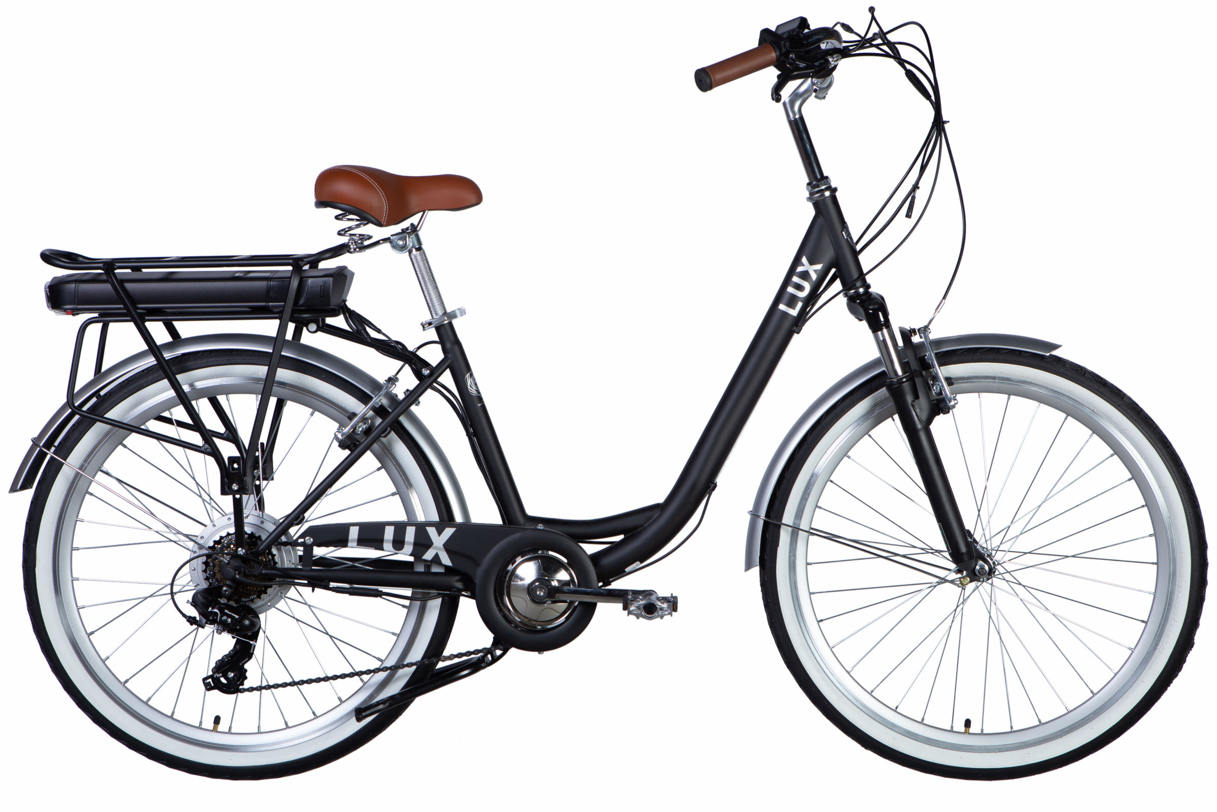 Električni bicikl E-Lux 26", 155-170cm, 7 brzina, 50 km, Crno