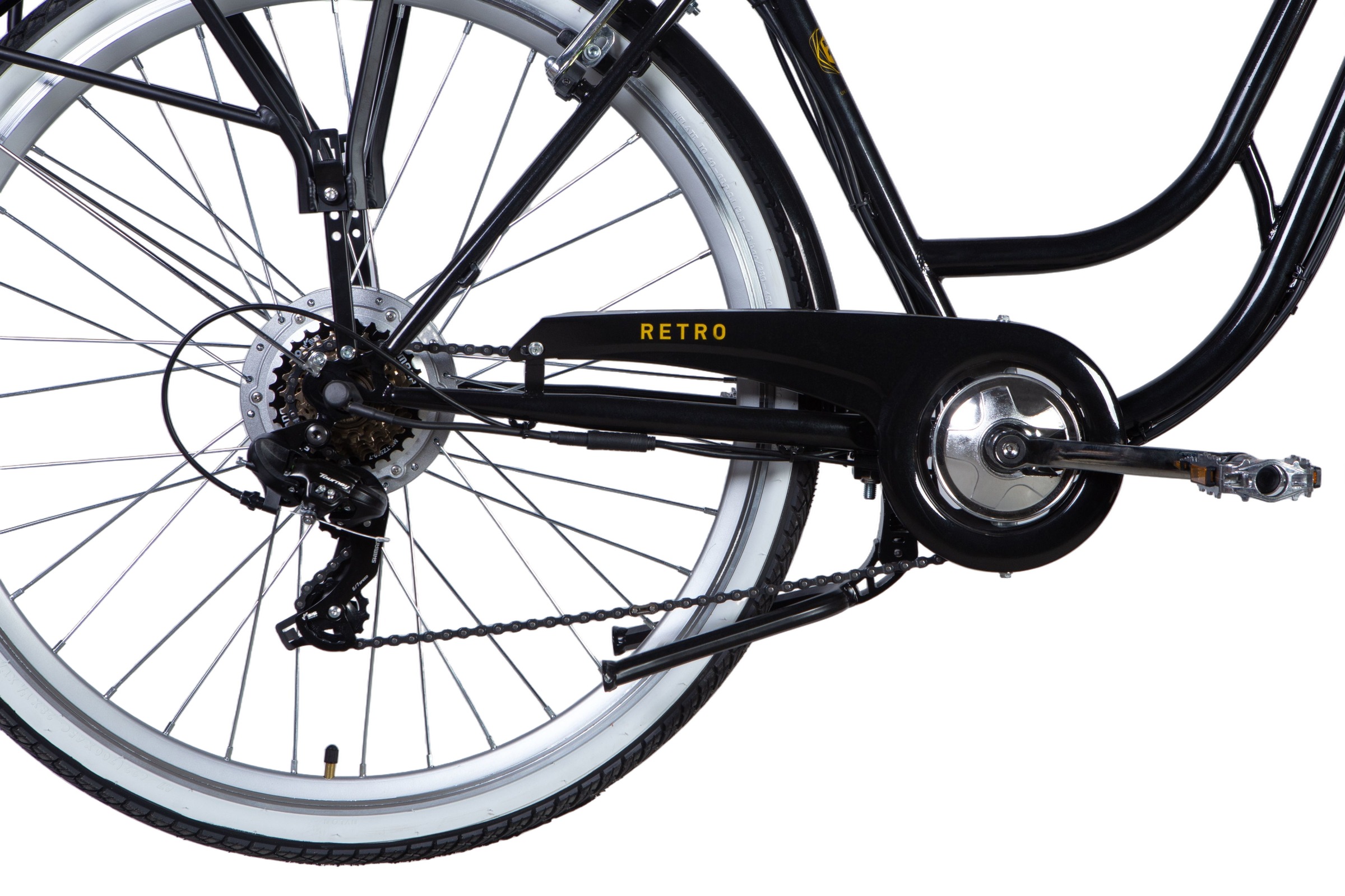 Bliski pogled na retro biciklistički prijenos