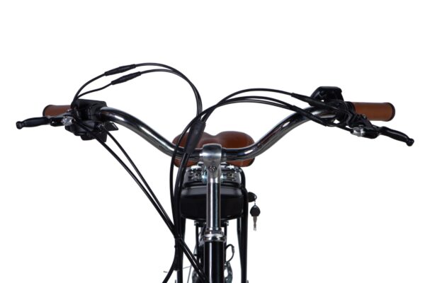 Volan bicikla s kožnim ručkama i bravom