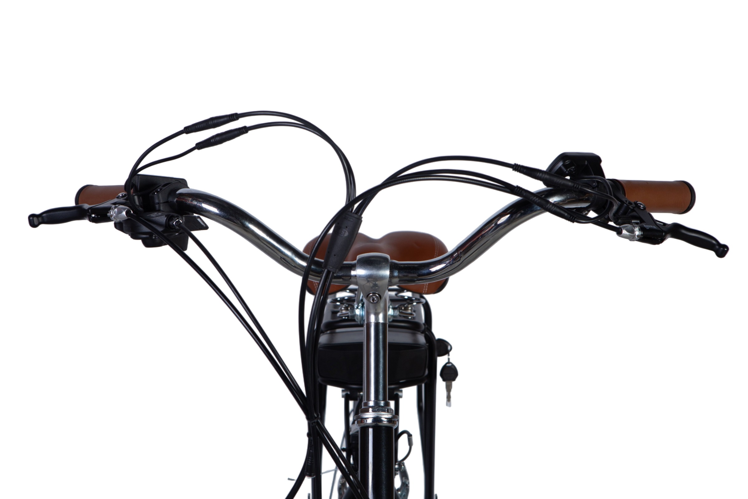 Volan bicikla s kožnim ručkama i bravom