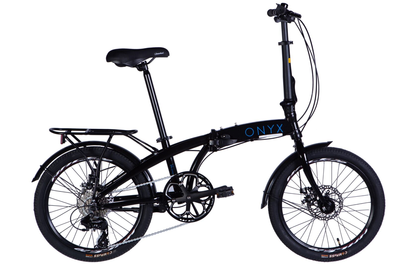 Sklopivi bicikl Onyx 20", Aluminij, 130-180 cm, 7 brzina, Crno
