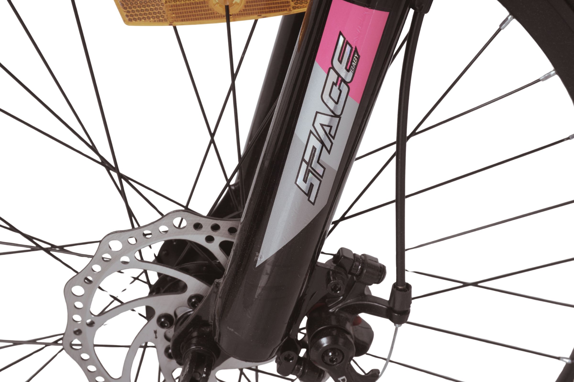 Pogled na biciklističku disk kočnicu i vilicu