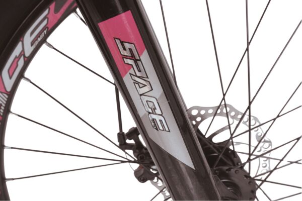 Detalj biciklističke vilice i diska kočnice.