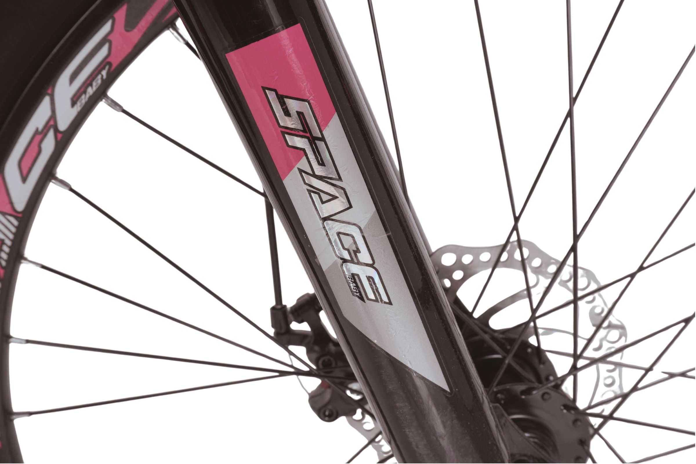 Detalj biciklističke vilice i diska kočnice.