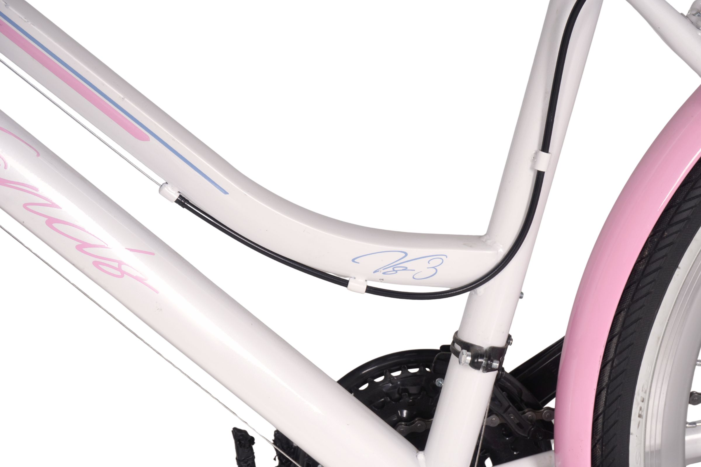 Kands VS-3, Čelična, 26", 150-175 cm, 18 brzina, Bijelo-ružičasti - Outlet - Slika 4