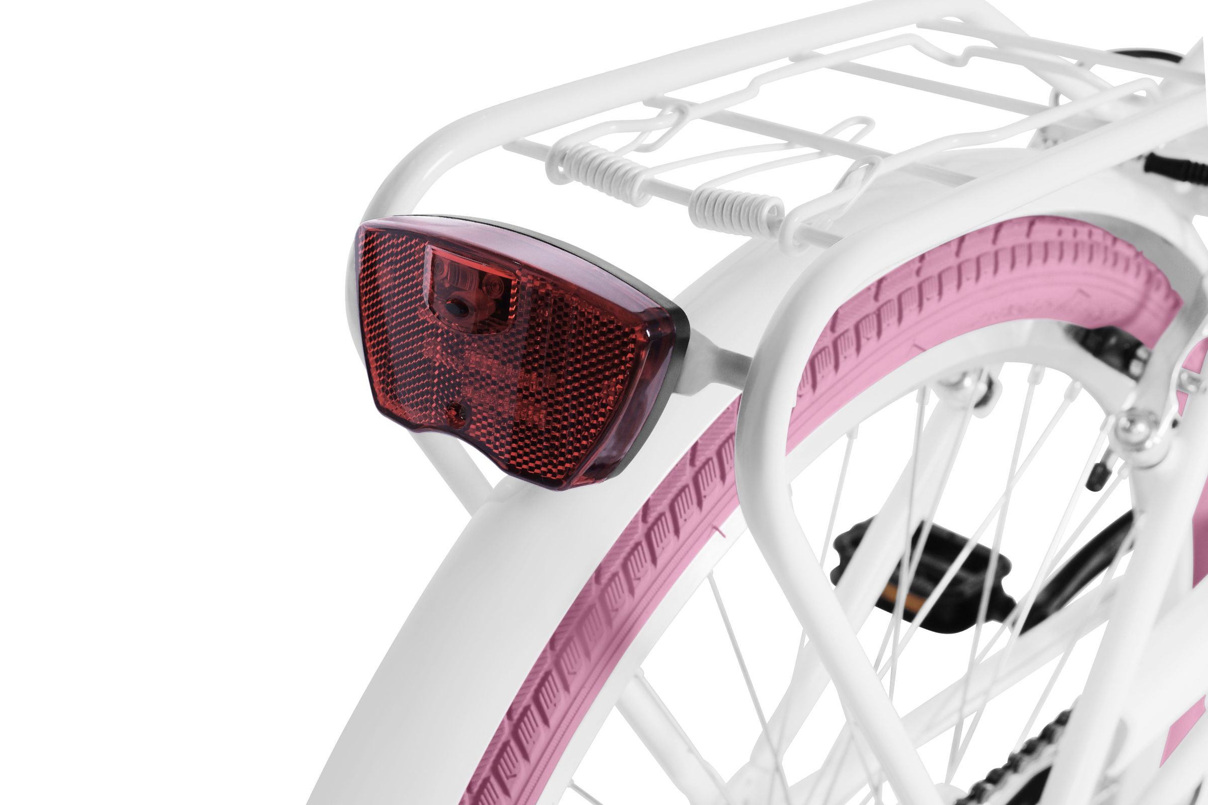 Dječji bicikl Davi Amelia 24", 130-165 cm, 1 brzina, Bijela/Ružičasta - Slika 7