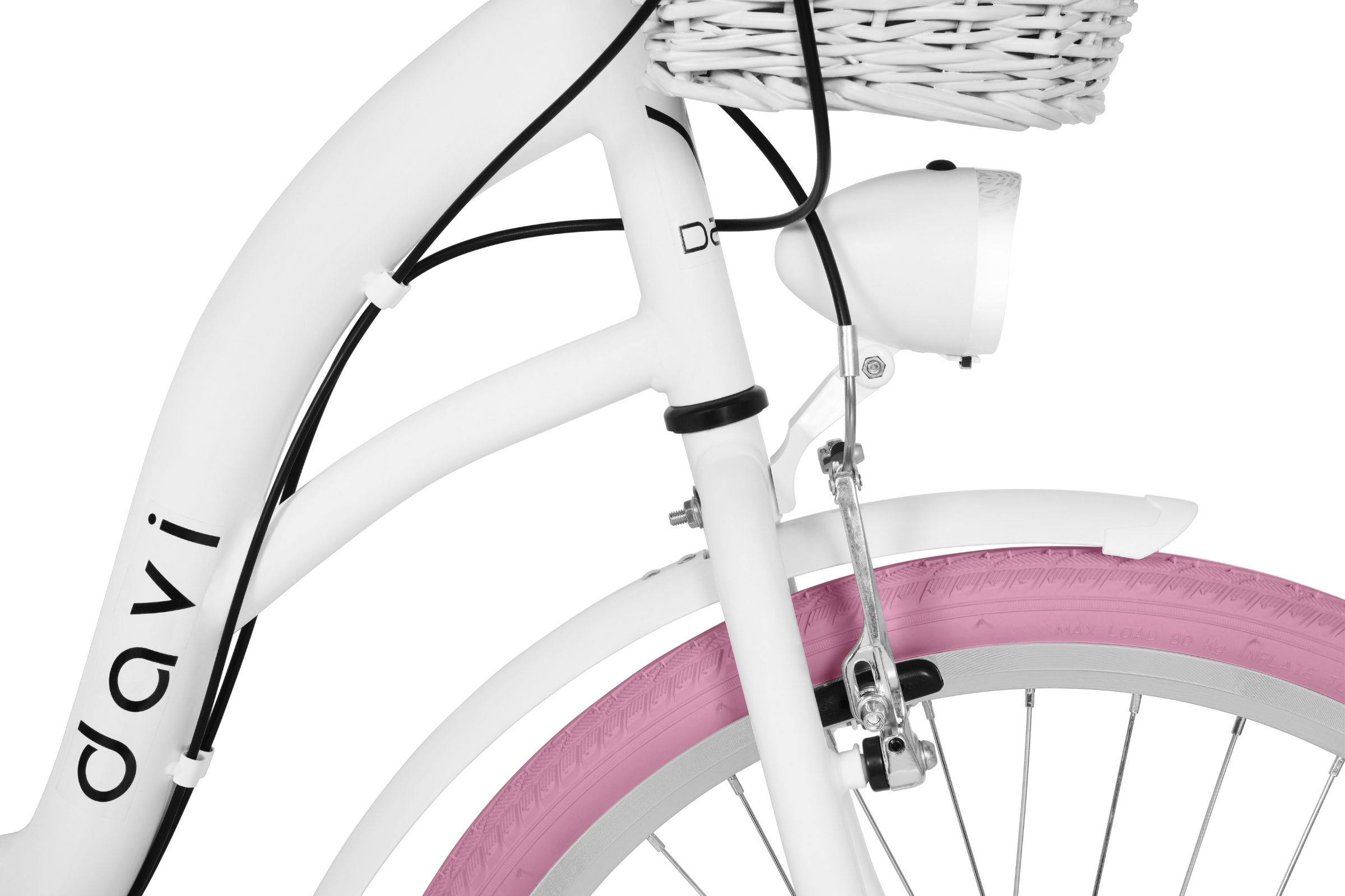 Dječji bicikl Davi Amelia 24", 130-165 cm, 7 brzina, Bijela/Ružičasta - Slika 5