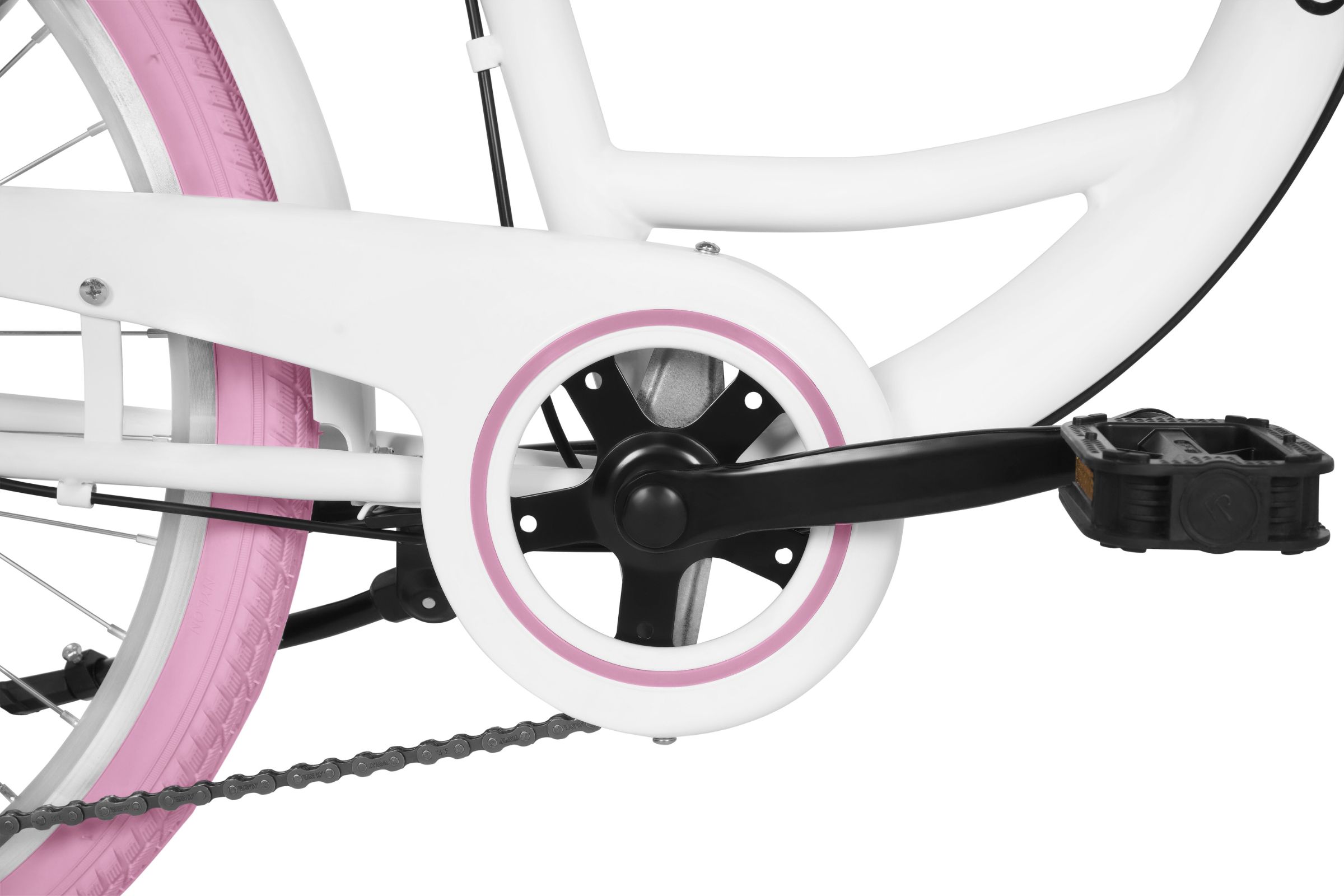 Dječji bicikl Davi Amelia 24", 130-165 cm, 7 brzina, Bijela/Ružičasta - Slika 10