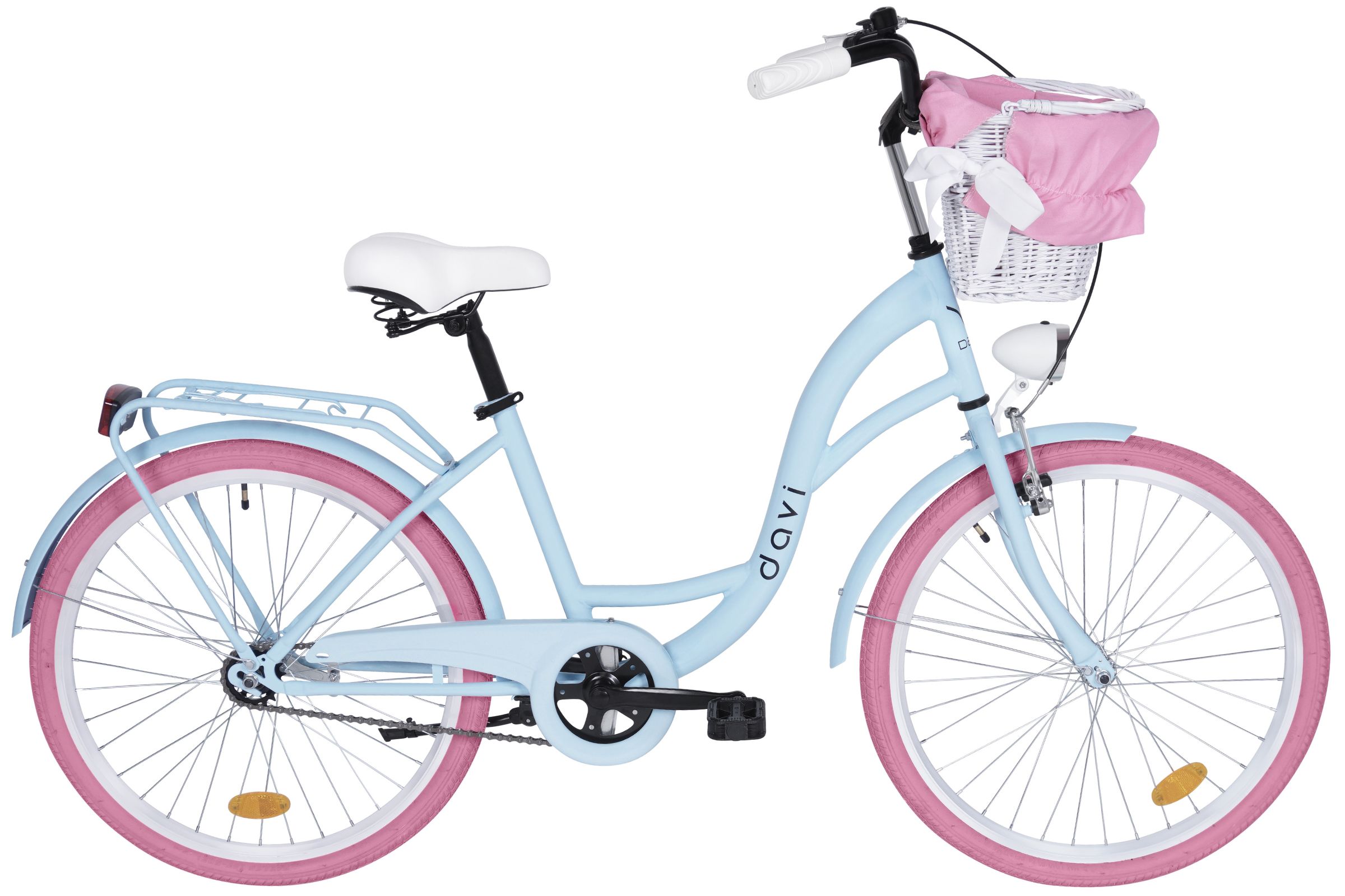 Dječji bicikl Davi Amelia 24", 130-165 cm, 1 brzina, Plava/Ružičasta