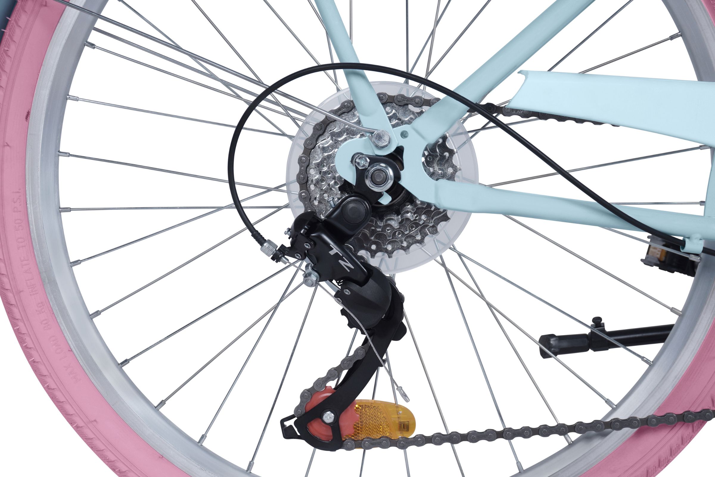 Dječji bicikl Davi Amelia 24", 130-165 cm, 7 brzina, Plava/Ružičasta - Slika 9