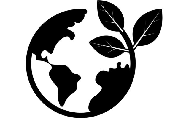 Zemlja s listovima, simbol održivosti i prirode.