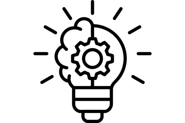 Simbol ideje i inovacije, mozak i žarulja