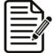 Ikona dokumenta i olovke crno-bijela