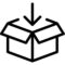Ikona kutije s strelicom koja pokazuje dolje