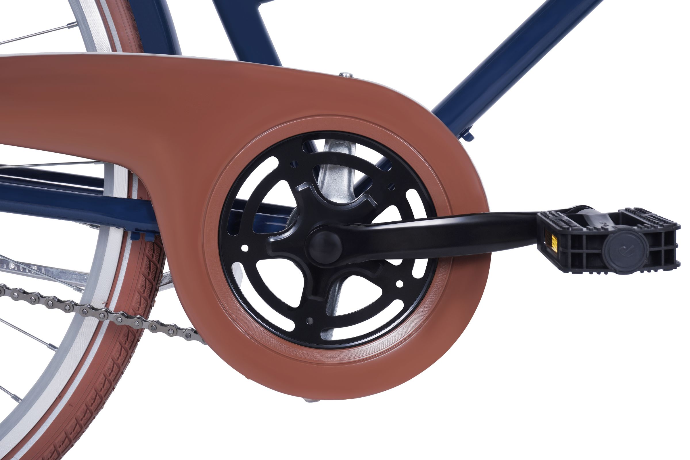 Biciklistička pedala s poklopcem lanca i kotačem