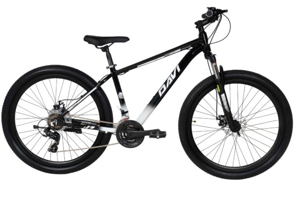bicicleta mtb davi montaro aluminiu, 27.5", 160 185 cm, 21 viteze, negru/alb