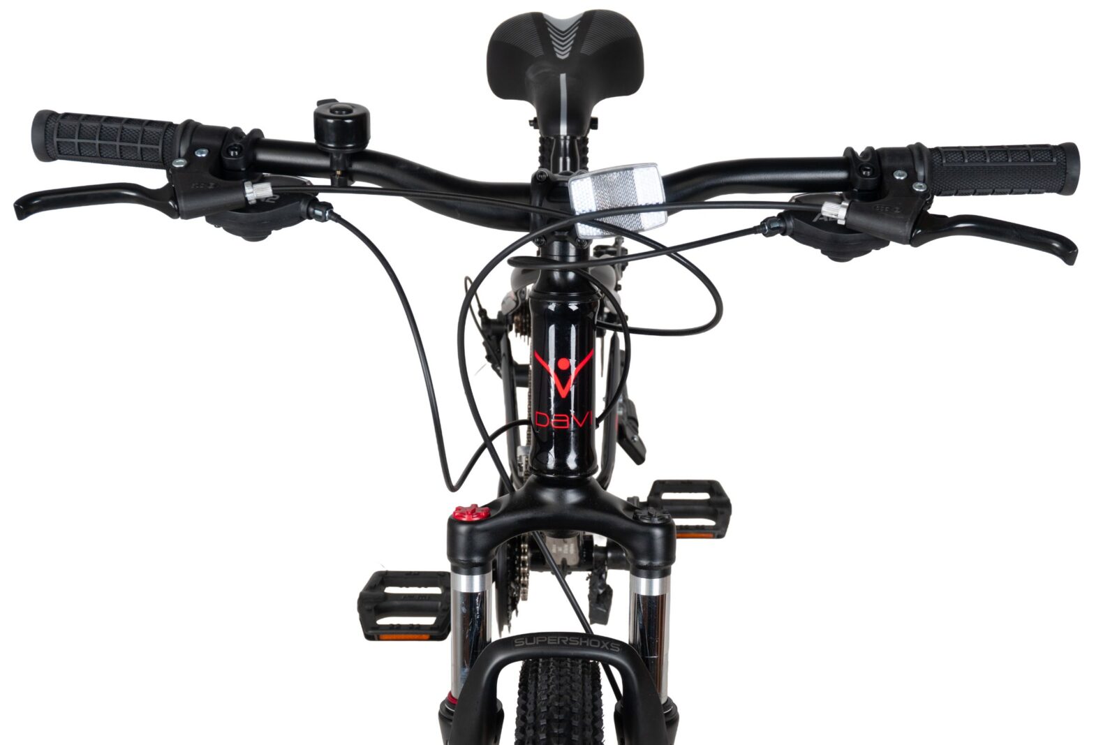 bicicleta copii davi terrano 24", 130 160 cm, 21 viteze, negru/rosu