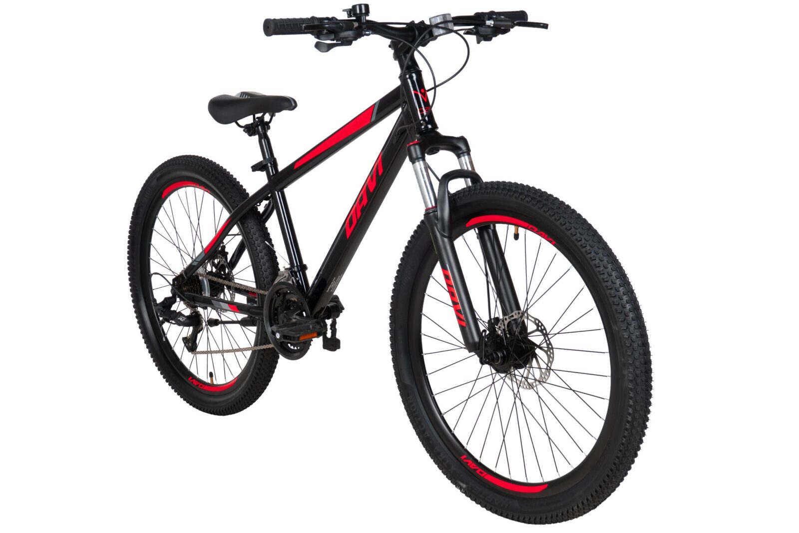 bicicleta copii davi terrano 24", 130 160 cm, 21 viteze, negru/rosu