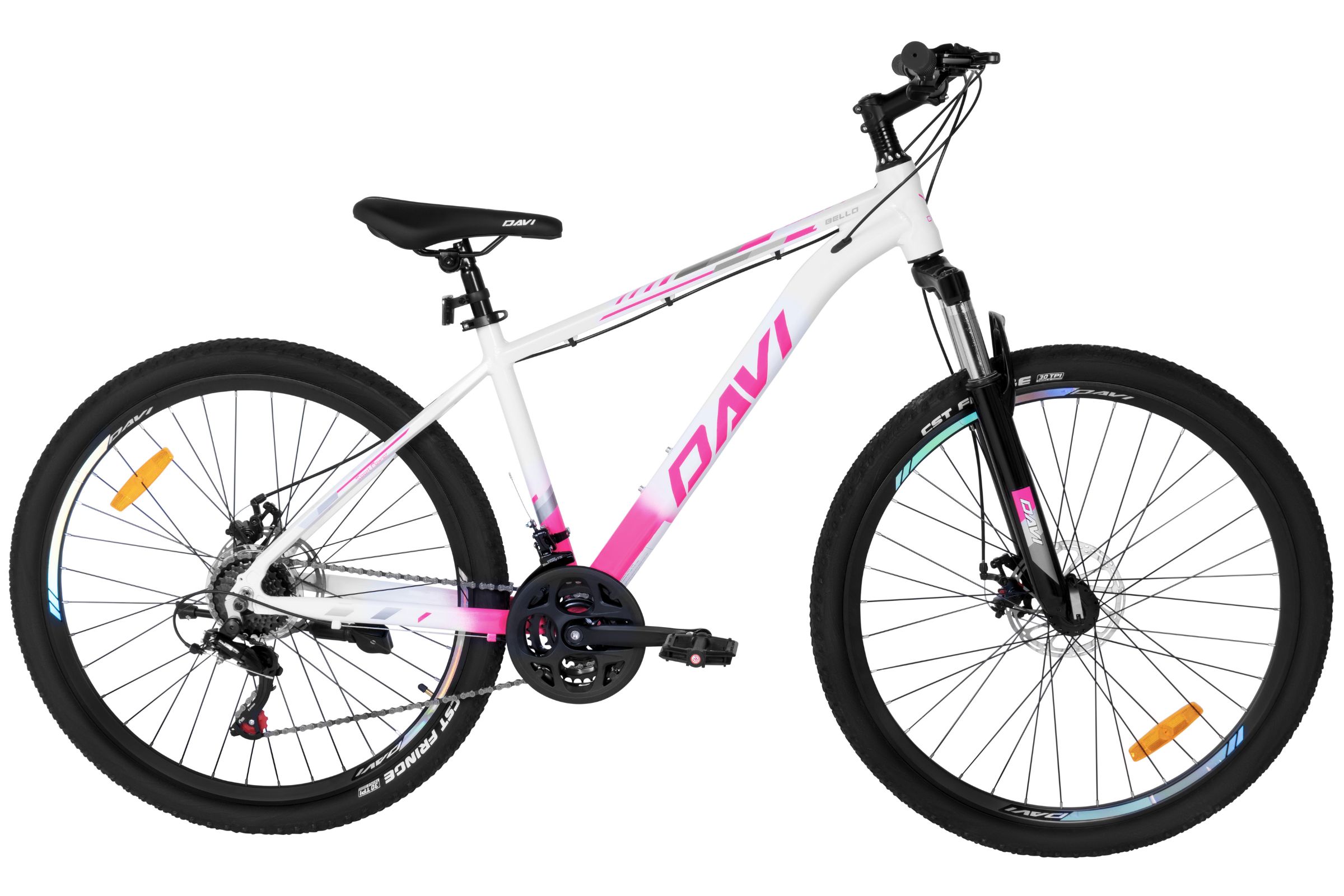 davi bella aluminijski mtb bicikl, 27,5", 160 185 cm, 21 brzina, ružičasta/bijela (copy)