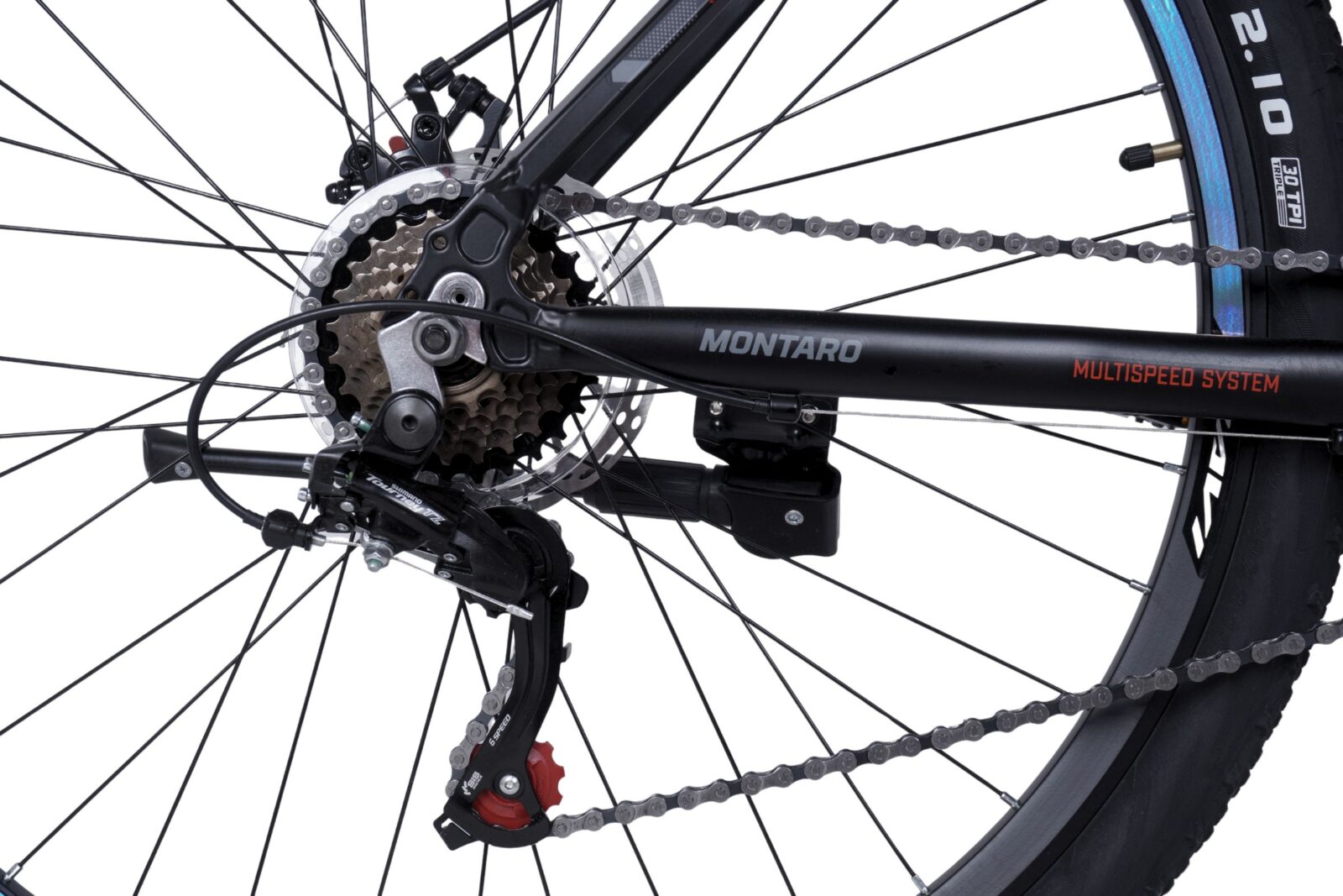 davi montaro aluminijski bicikl, 29", 170–195 cm, 21 brzina, crna/crvena