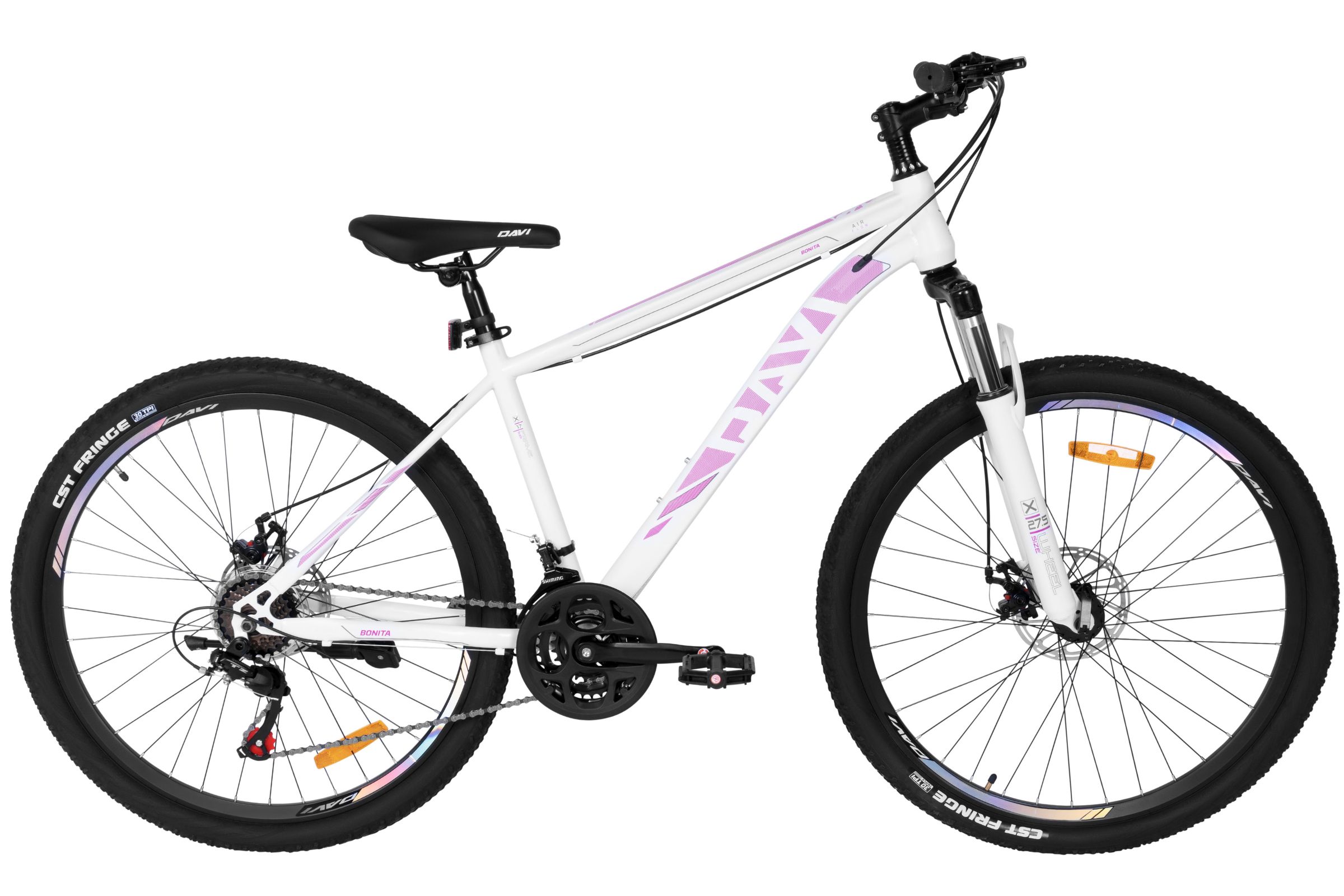 davi bonita mtb bicikl, 27,5", 160 185 cm, 21 brzina, ružičasta/bijela (copy)