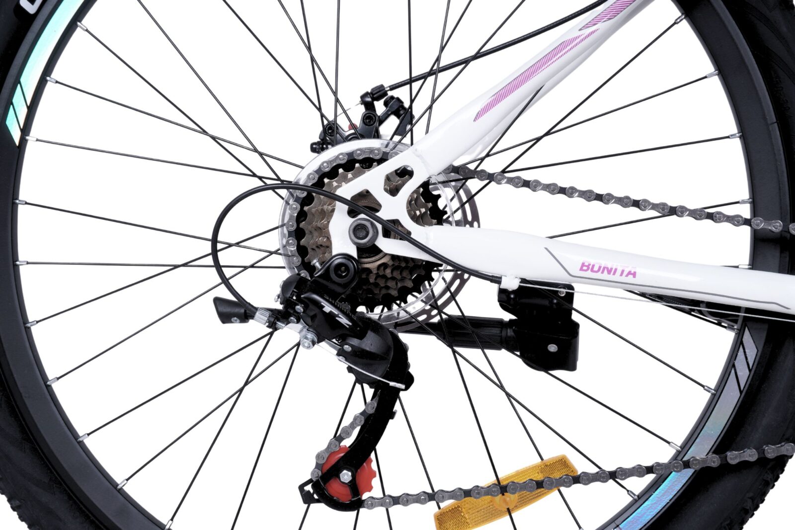 davi bonita mtb bicikl, 27,5", 160 185 cm, 21 brzina, bijela/ružičasta