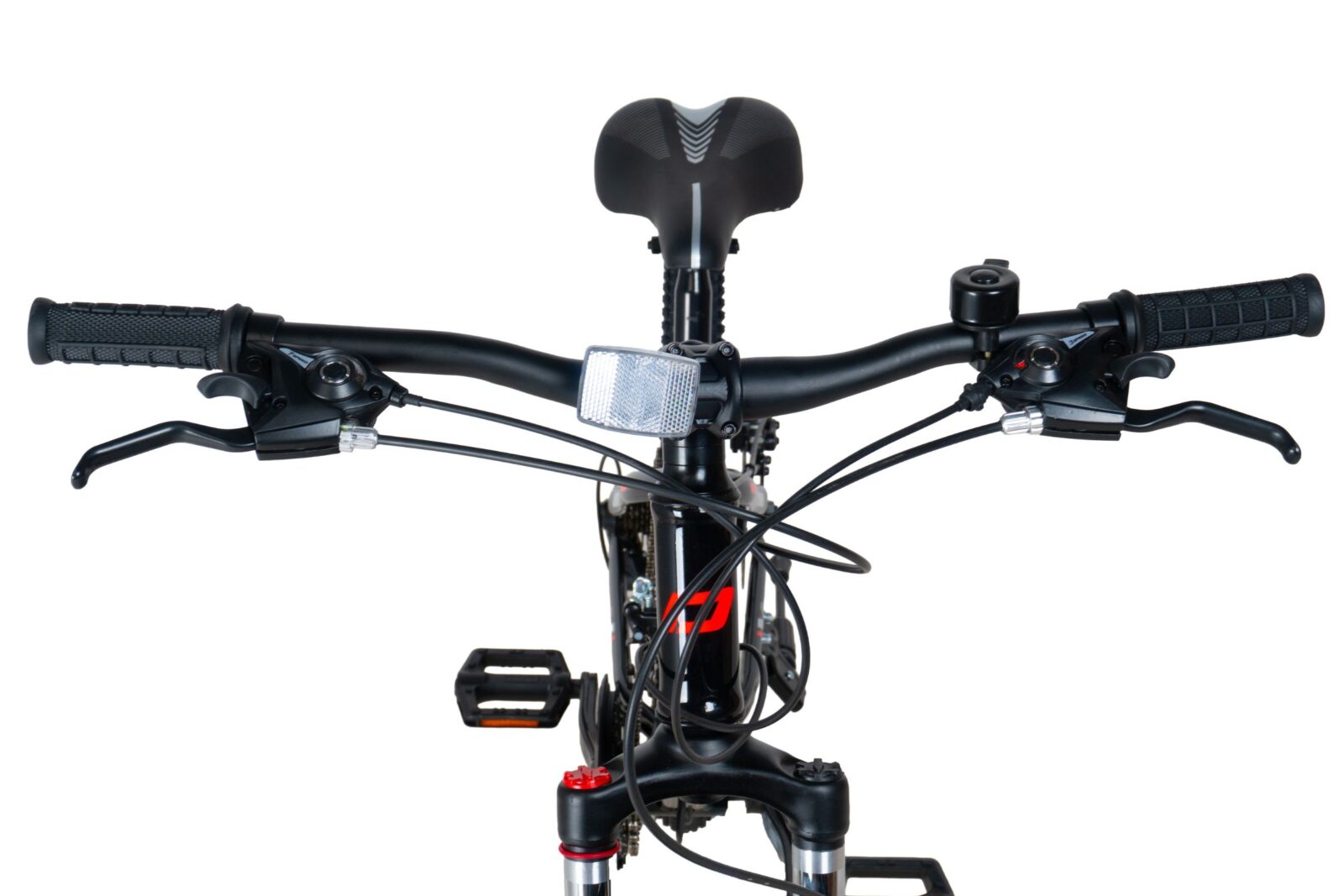 bicicleta copii davi terrano 24", 130 160 cm, 21 viteze, negru/rosu