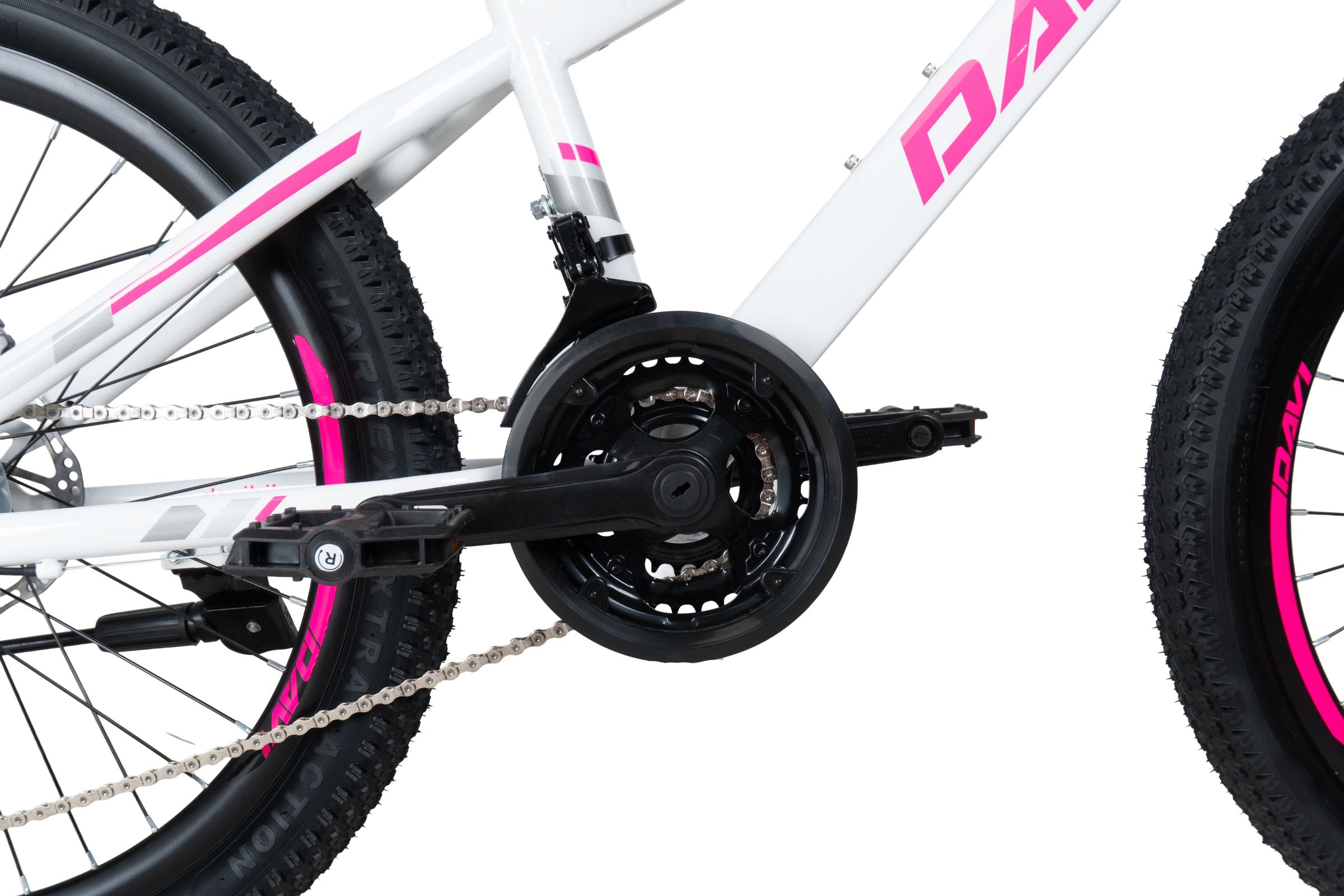 bicicleta copii davi bonita 24", 130 160 cm, 21 viteze, roz/alb