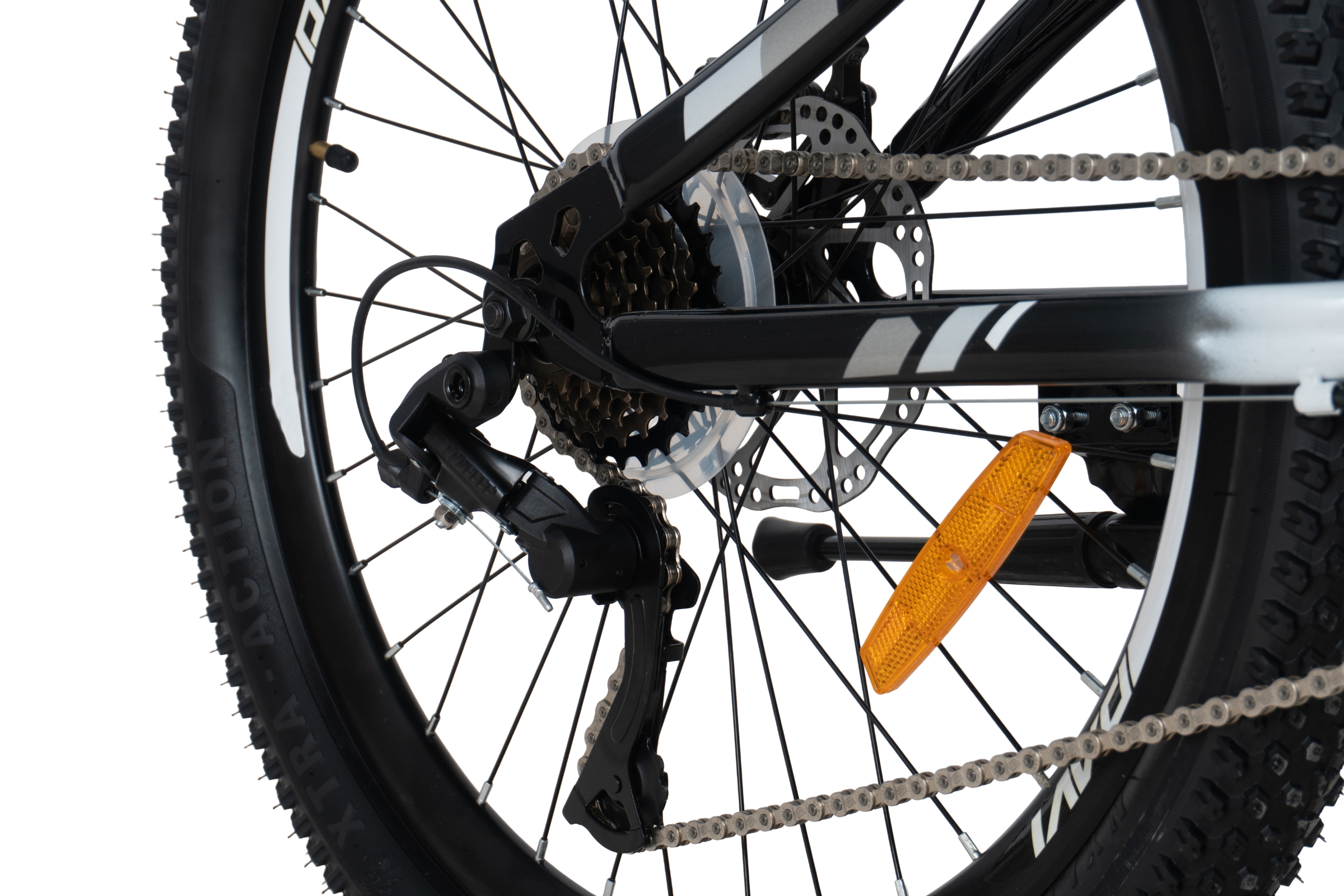 bicicleta copii davi terrano 24", 130 160 cm, 21 viteze, negru/alb