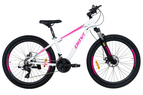 davi bella aluminijski mtb bicikl, 27,5", 160 185 cm, 21 brzina, ružičasta/bijela (copy)