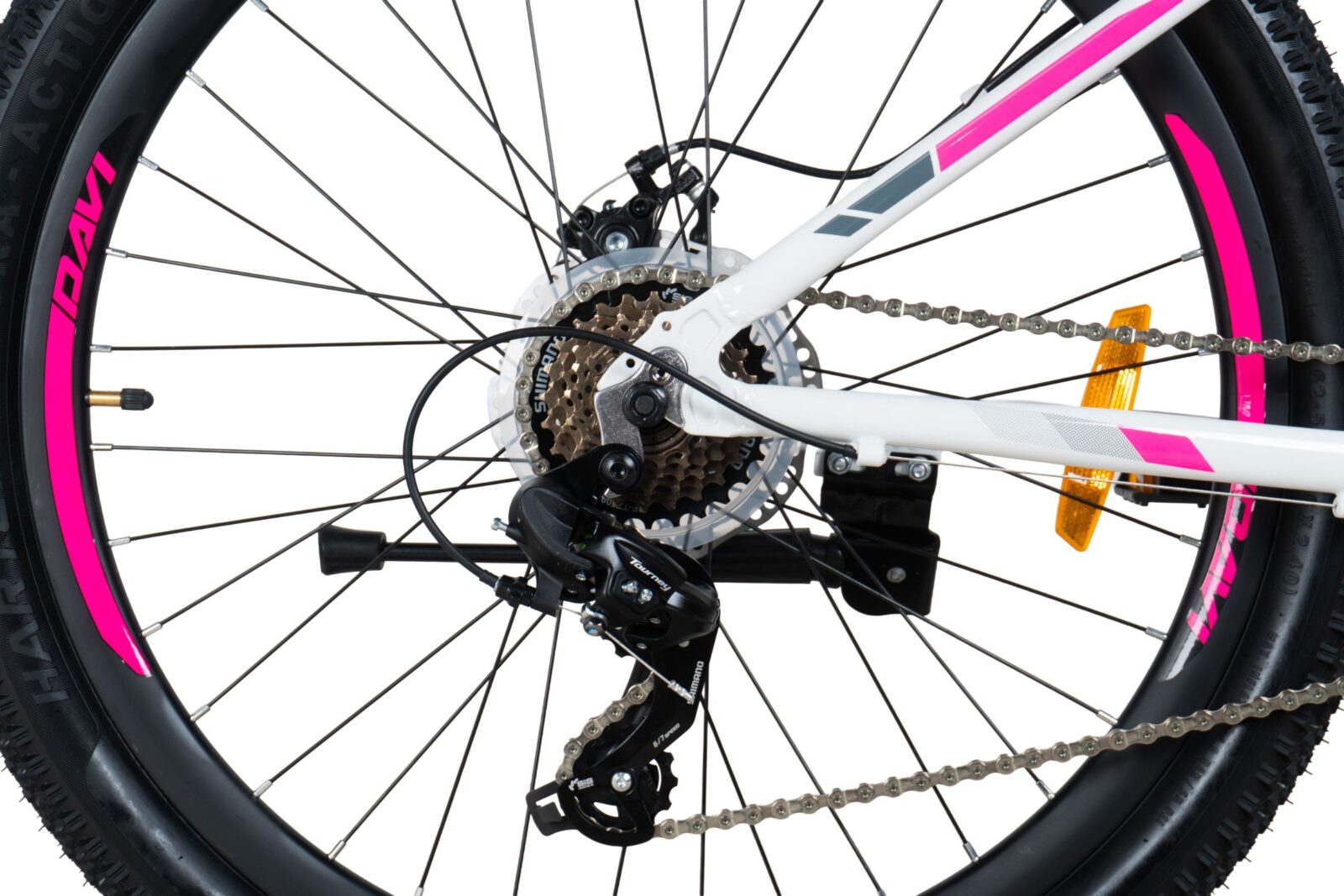 davi bella aluminijski mtb bicikl, 27,5", 160 185 cm, 21 brzina, ružičasta/bijela (copy)