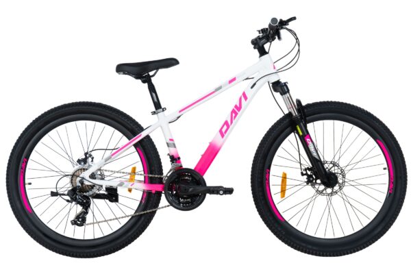 davi bella aluminijski mtb bicikl, 26", 145 170 cm, 21 brzina, ružičasta/bijela (copy)