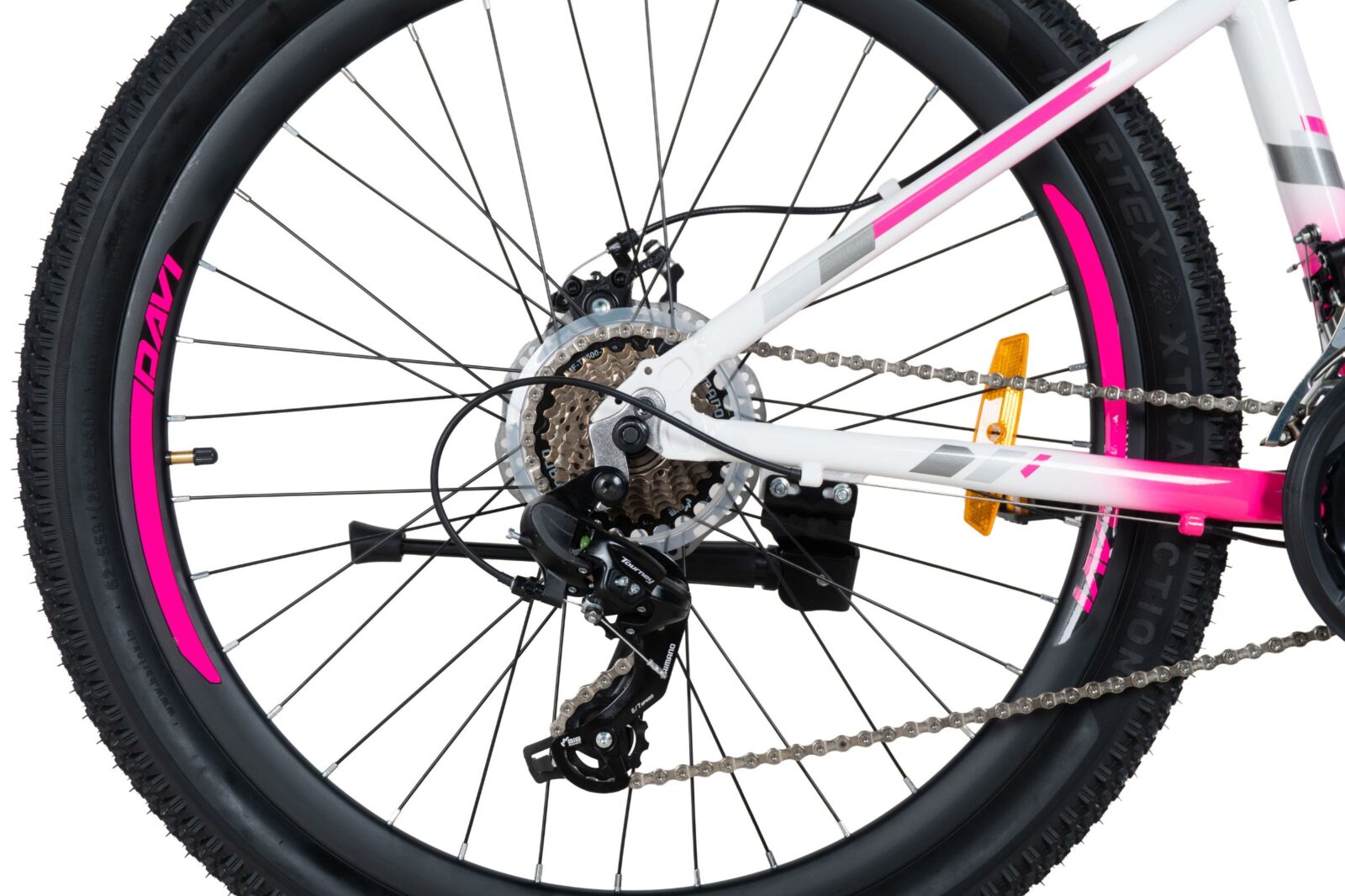 davi bella aluminijski mtb bicikl, 26", 145 170 cm, 21 brzina, bijela/ružičasta