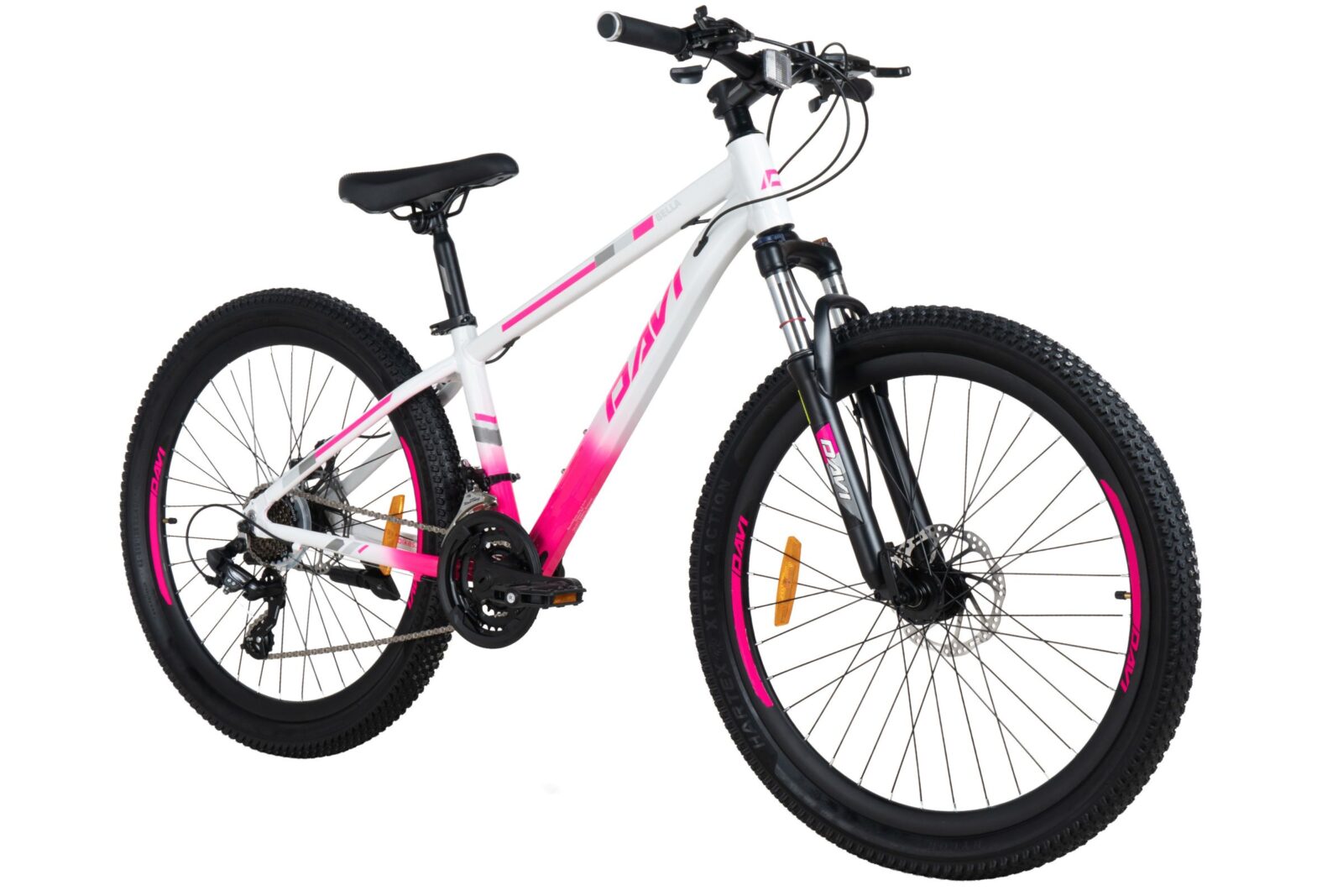 davi bella aluminijski mtb bicikl, 26", 145 170 cm, 21 brzina, ružičasta/bijela (copy)