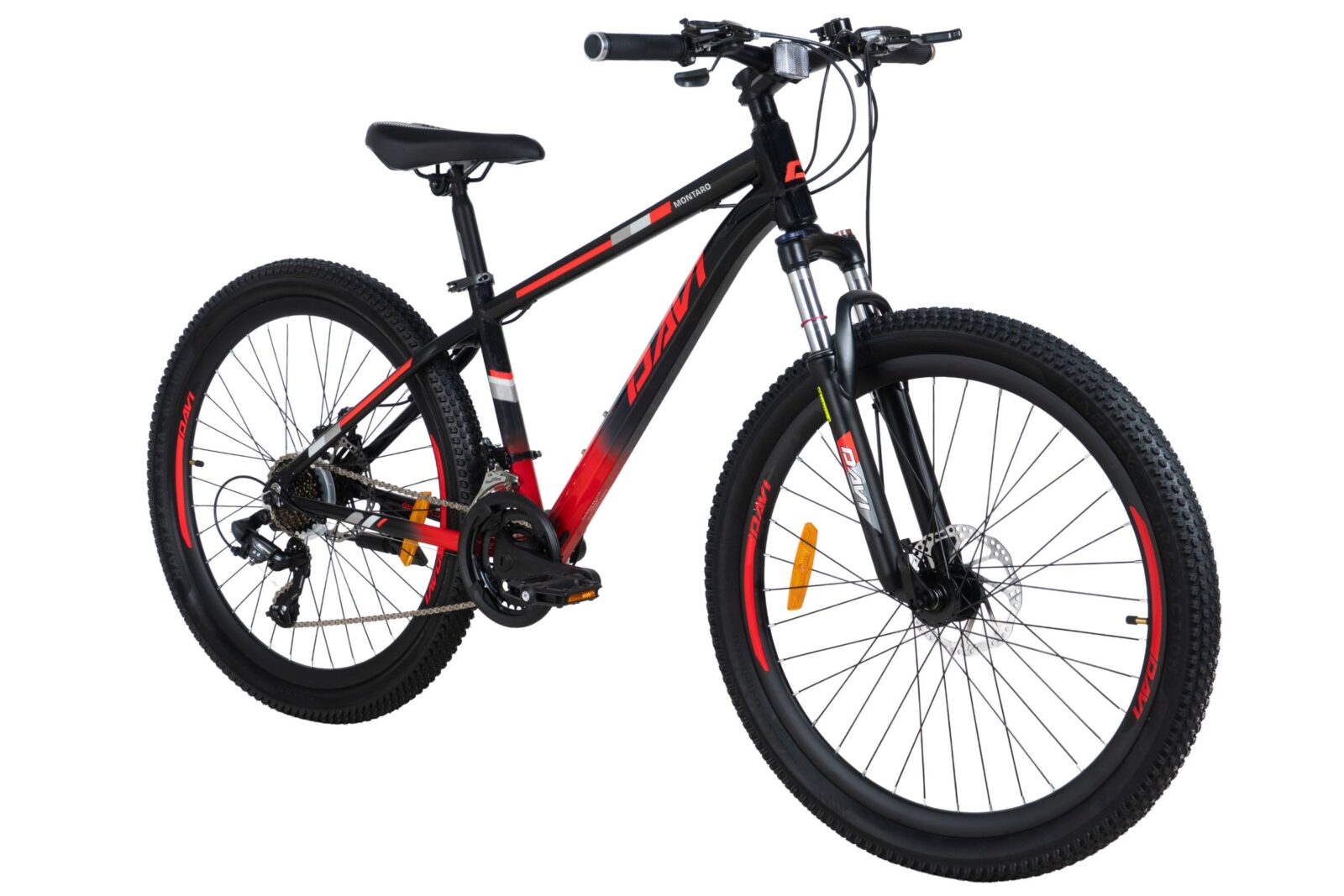 davi montaro aluminijski mtb bicikl, 26", 145 170 cm, 21 brzina, crvena/crna (copy)