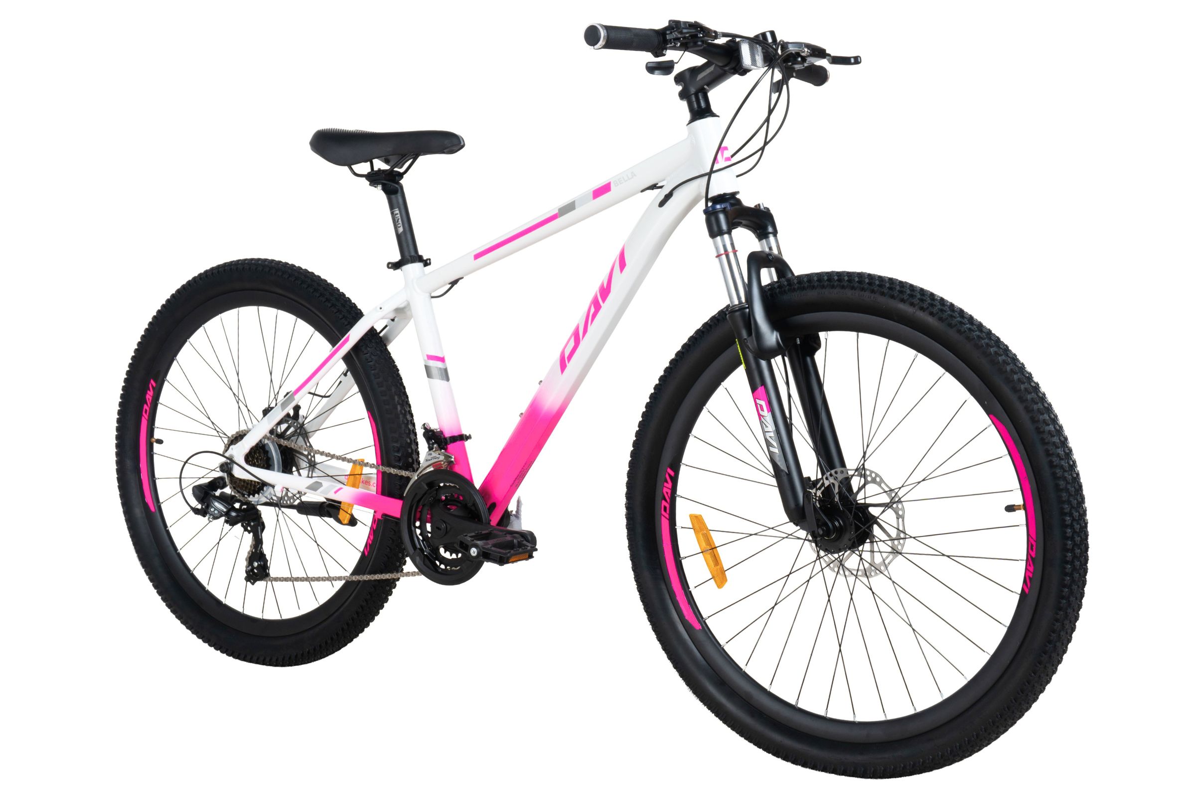 davi bella aluminijski mtb bicikl, 27,5", 160 185 cm, 21 brzina, bijela/ružičasta (copy)