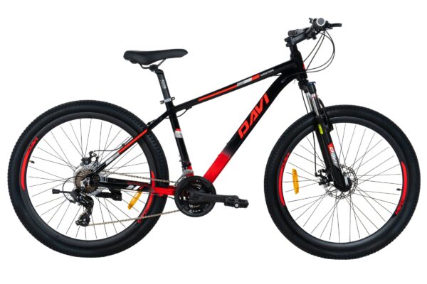 davi montaro aluminijski mtb bicikl, 27,5", 160 185 cm, 21 brzina, crno/crvena