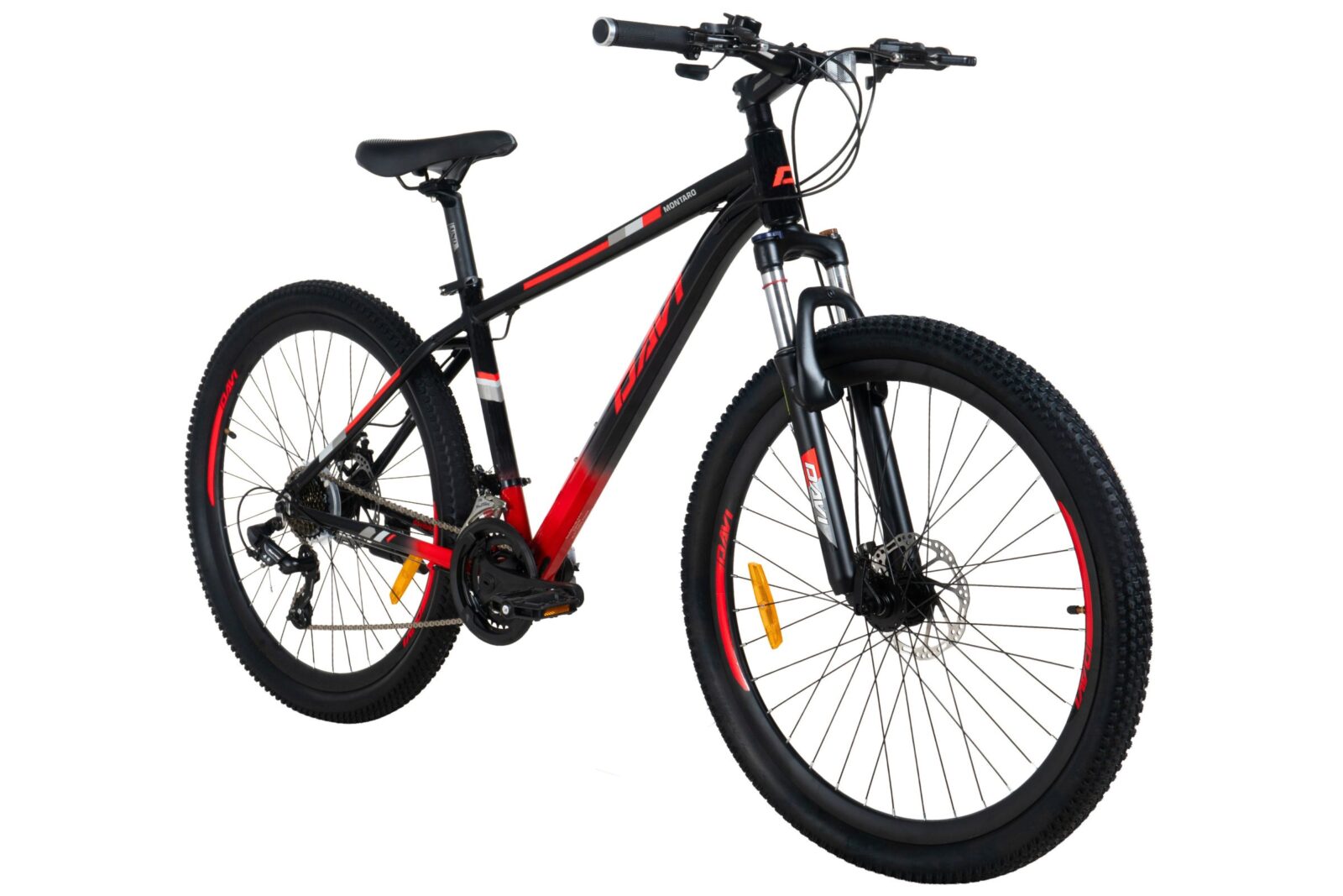 davi montaro aluminijski mtb bicikl, 27,5", 160 185 cm, 21 brzina, crno/crvena