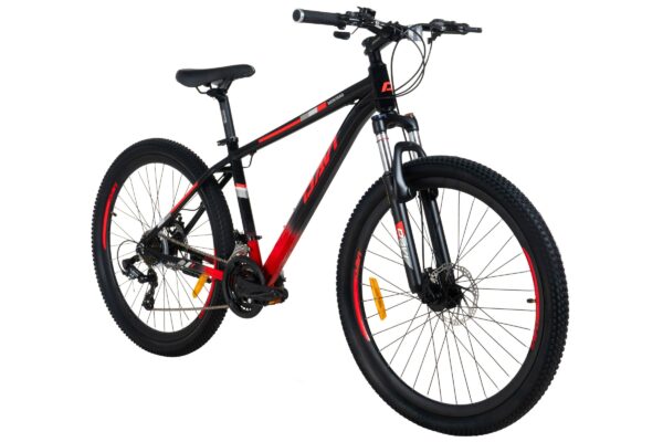 davi montaro aluminijski mtb bicikl, 27,5", 160 185 cm, 21 brzina, crno/crvena