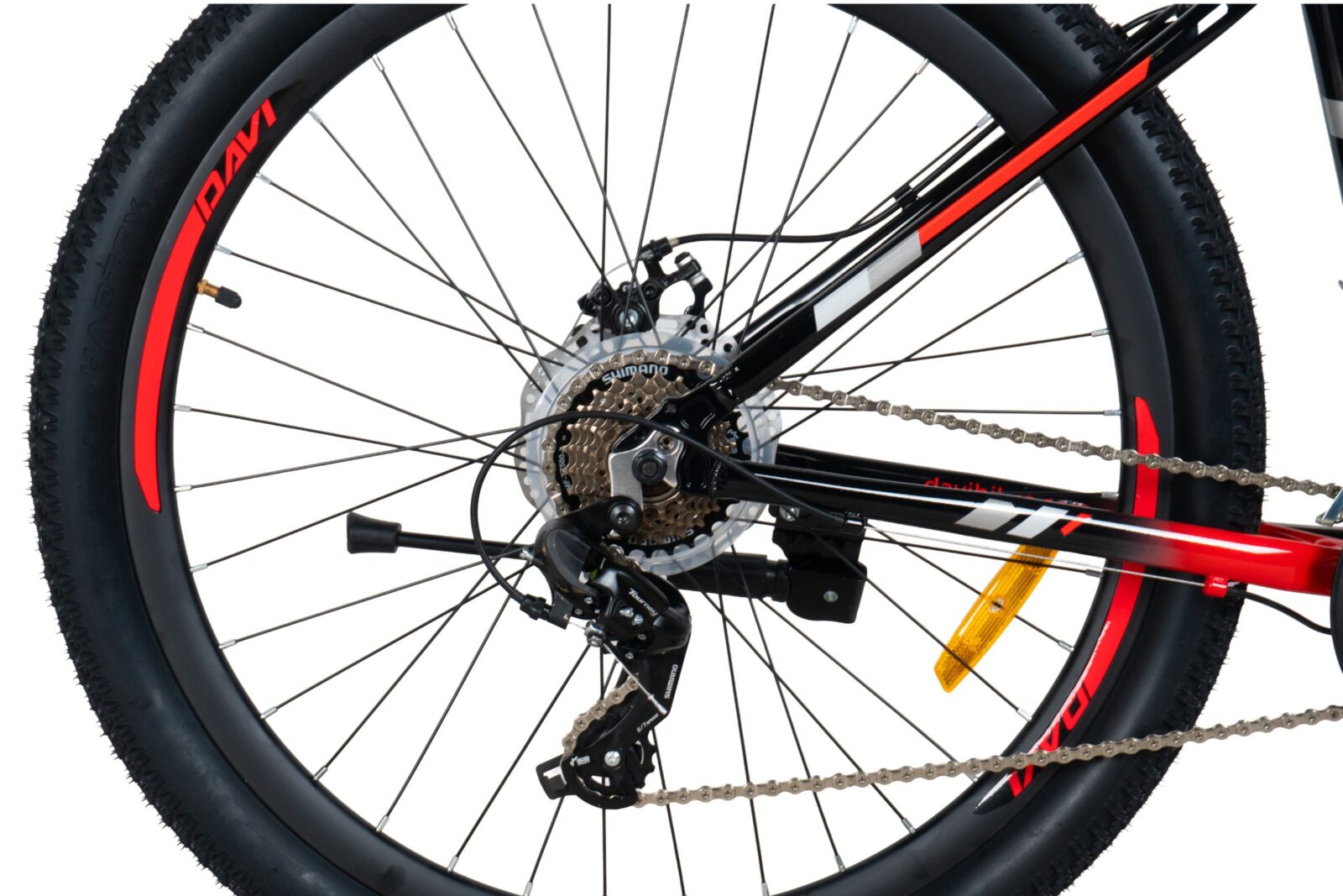 davi montaro aluminijski mtb bicikl, 27,5", 160 185 cm, 21 brzina, crno/crvena