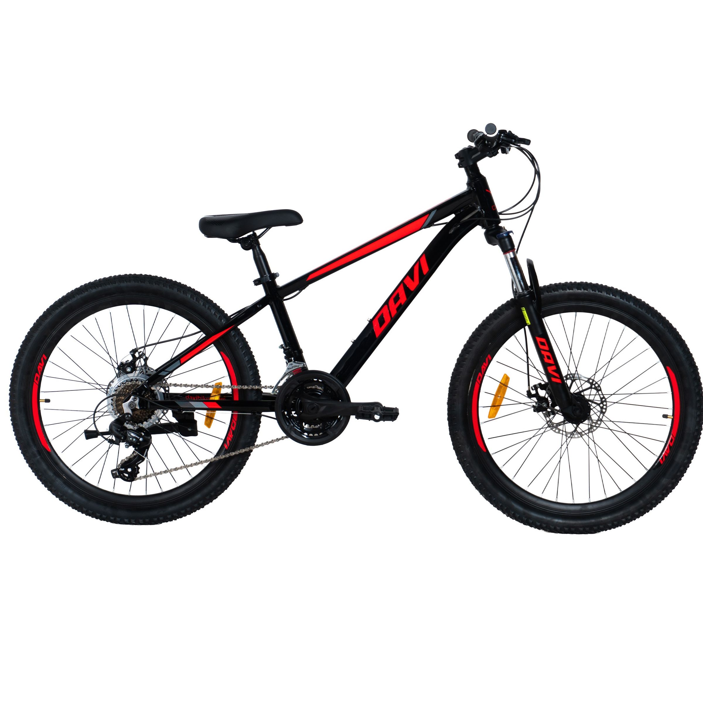Dječji bicikl Davi Montaro Aluminij, 24", 130-160 cm, 21 brzina, Crvena/Crno