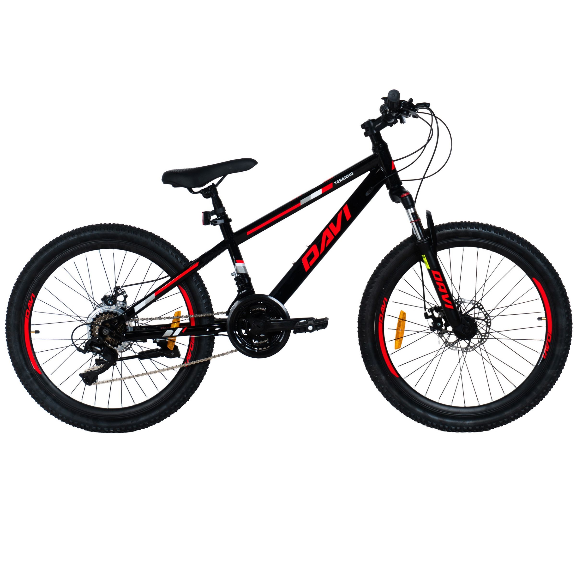 Dječji bicikl Davi Terrano 24", 130-160 cm, 21 brzina, Crno/Crvena